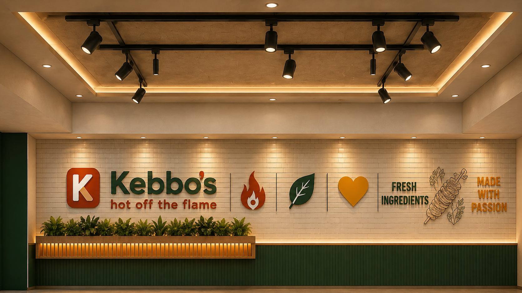 A warm Kebbo’s restaurant interior