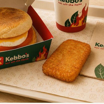 Kebbo’s breakfast deal in branded packaging